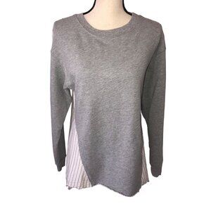 Stateside Size XS Top Mixed Media Pullover Tunic Gray Cotton Long Sleeve Knit